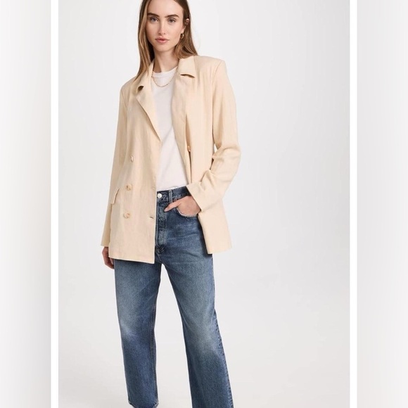 Free People Olivia Blazer Jacket in Sand/Cream Size L - Picture 5 of 9